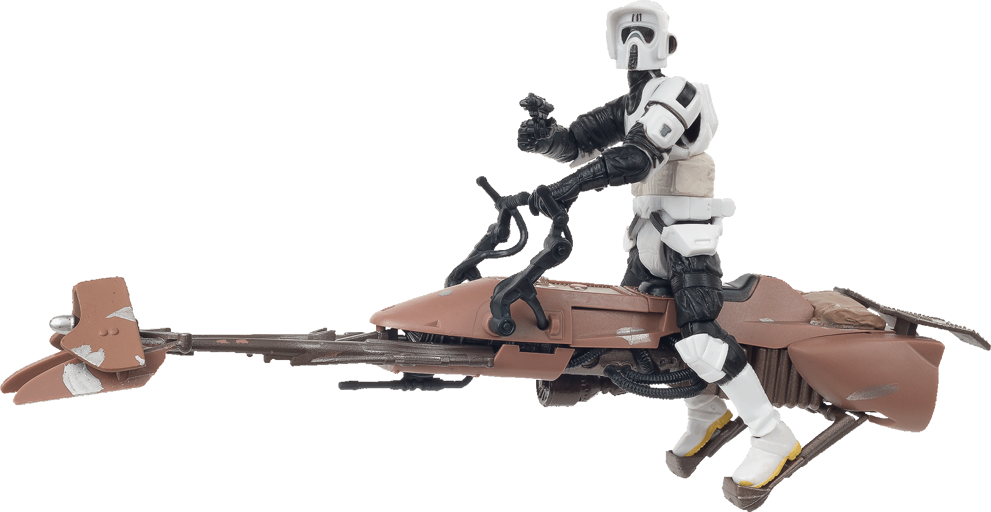 star wars the power of the force speeder bike with scout trooper