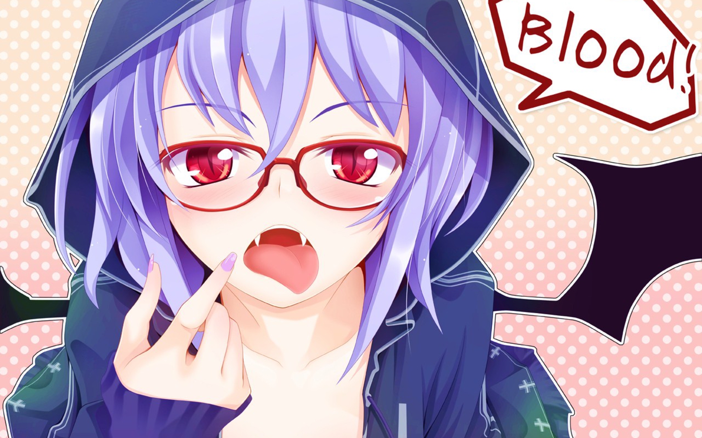 Anime vampire girl with fangs Anime vampire girl with fangs