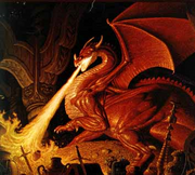 Dragon breathing fire