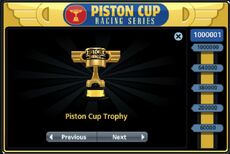 Piston Cup in The World Of Cars Online