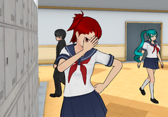 Yui covering face