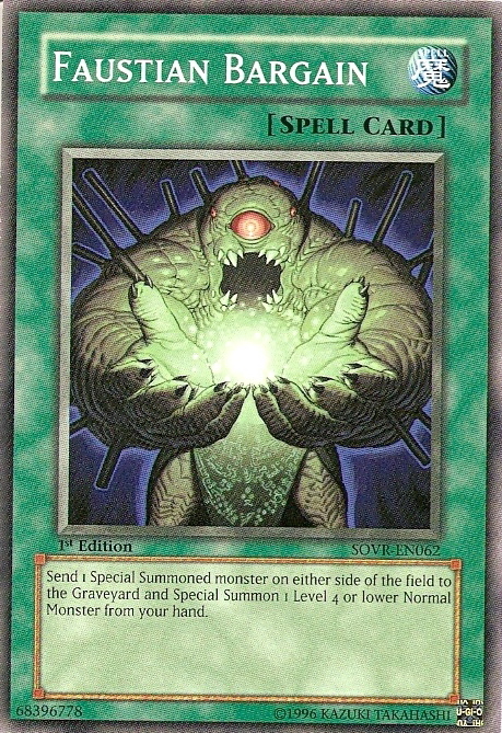 faustian bargain yugioh yu gi oh wikia