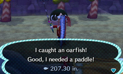 Image - Oarfish Catch.JPG | Animal Crossing: New Leaf Wiki | FANDOM