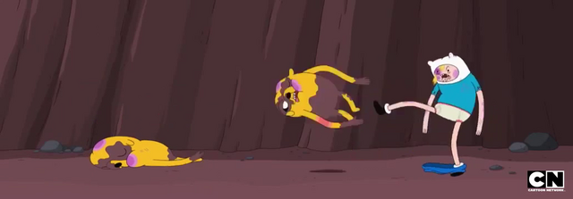 File:S4e21 Finn kicking Jake.png