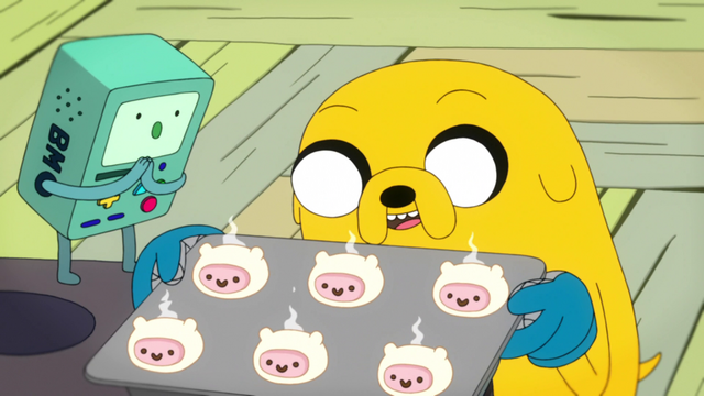 File:S6e28 BMO and Jake with fresh Finn cakes.png