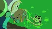 Jake coming out of green stuff