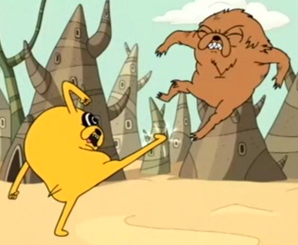 File:S1e26 Jake kicking Gut Grinder 2.png