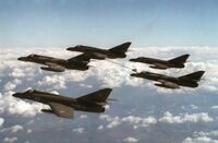 Super Etendards in flight and refueling 1988