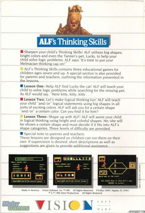 ALF's Thinking Skills box-back