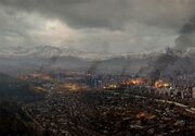 Santiago, Chile, burning