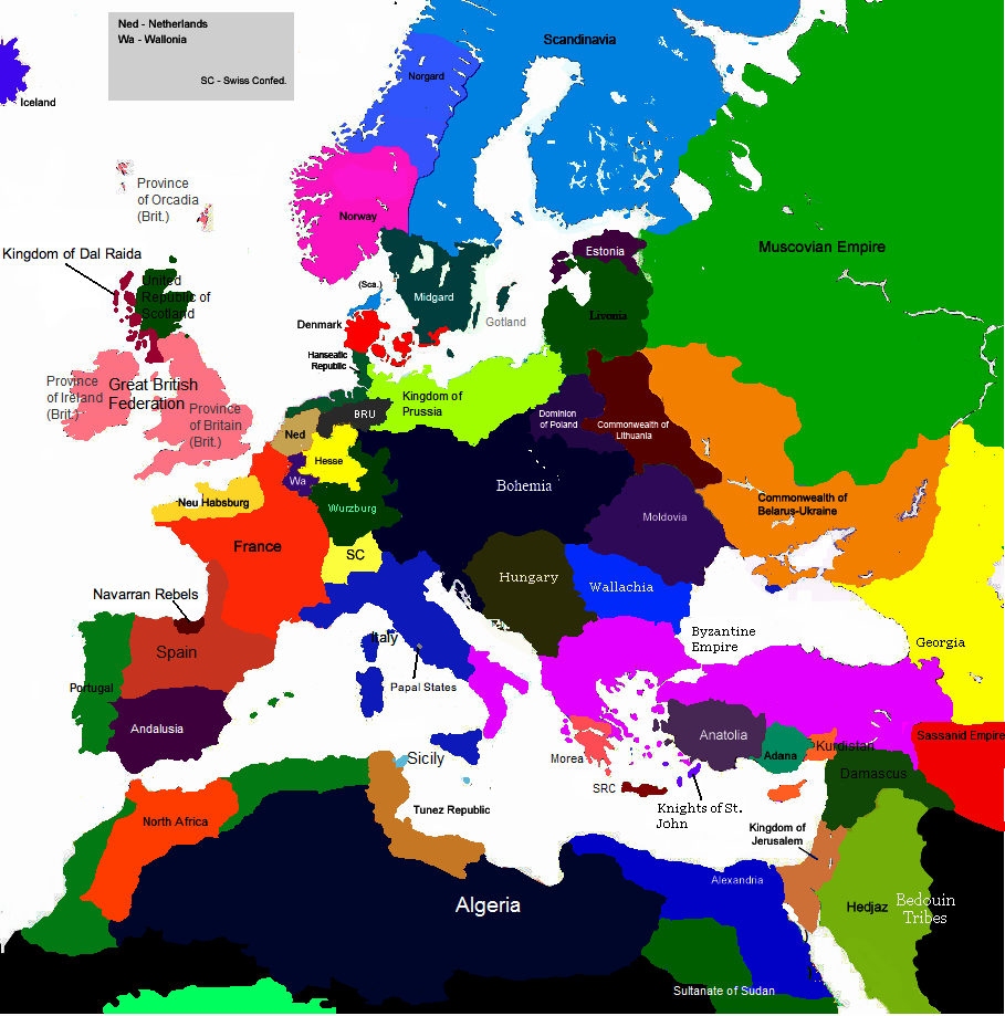 Europe map 1770-1800