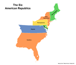 Map of the American Republics (13 Fallen Stars)