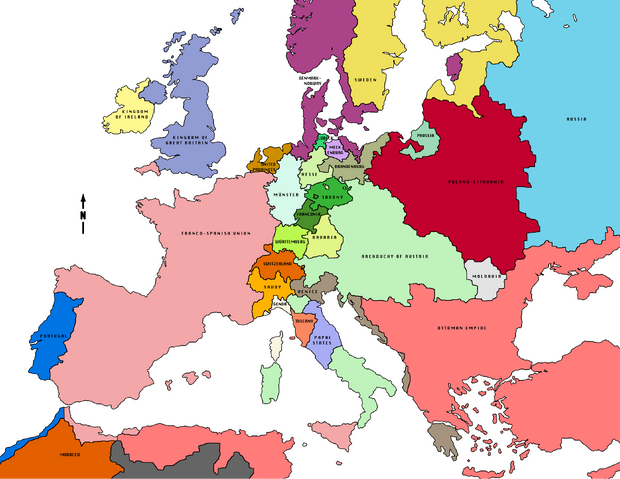 Image - Map of Europe 1750 (VOE).png | Alternative History | FANDOM