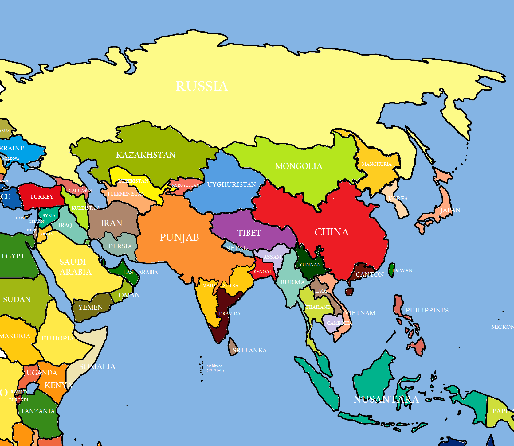 The countries of the world asia. Карта Азии с границами государств 2023. Политическая карта Евразии. Карта Евразии со странами. Политическая карта евра.