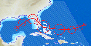 Hurricane in Caribbean