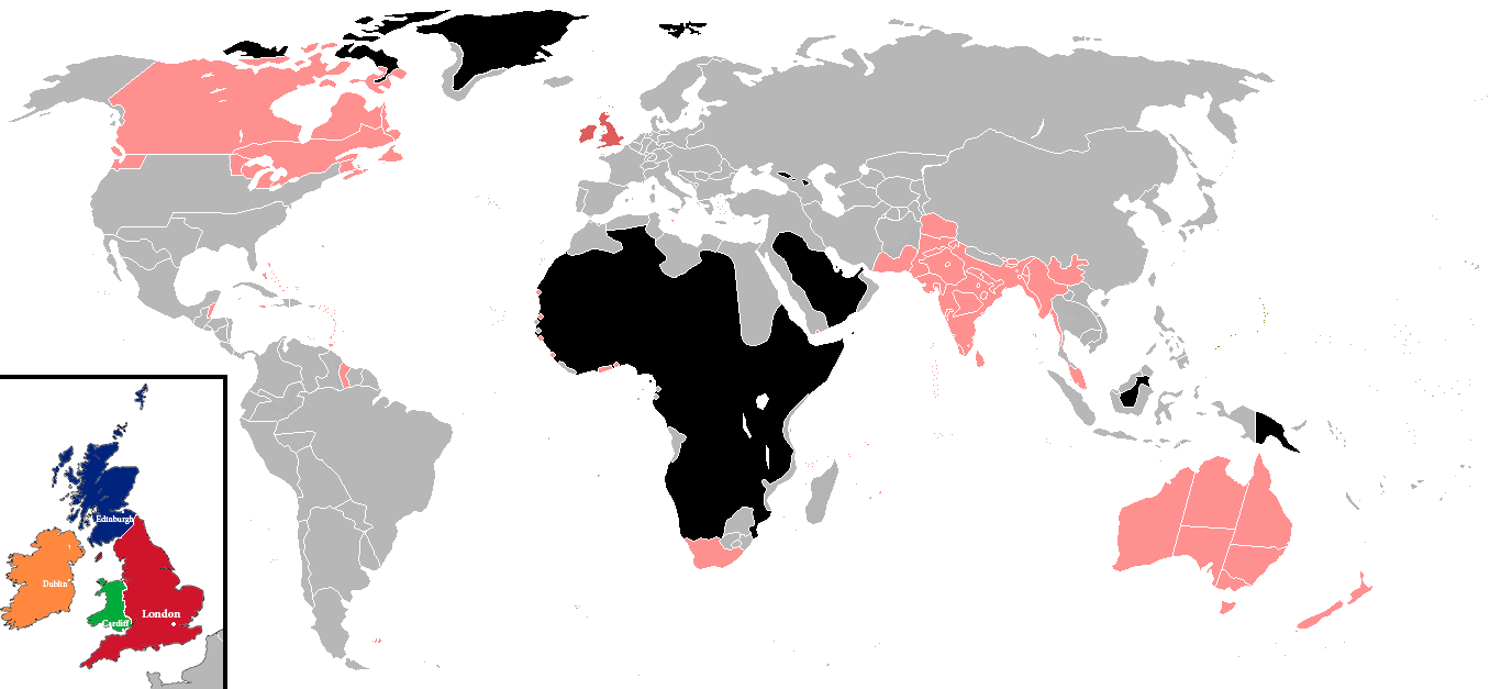 Карта британской империи 1914