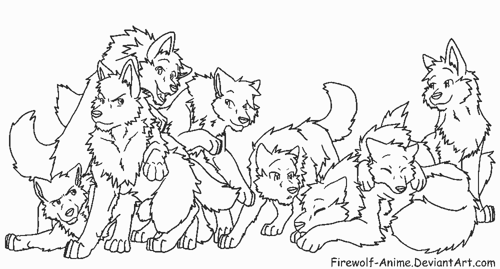 Wolf Pack Coloring Sheets | Coloring Page - 1000 x 538 png 20kB