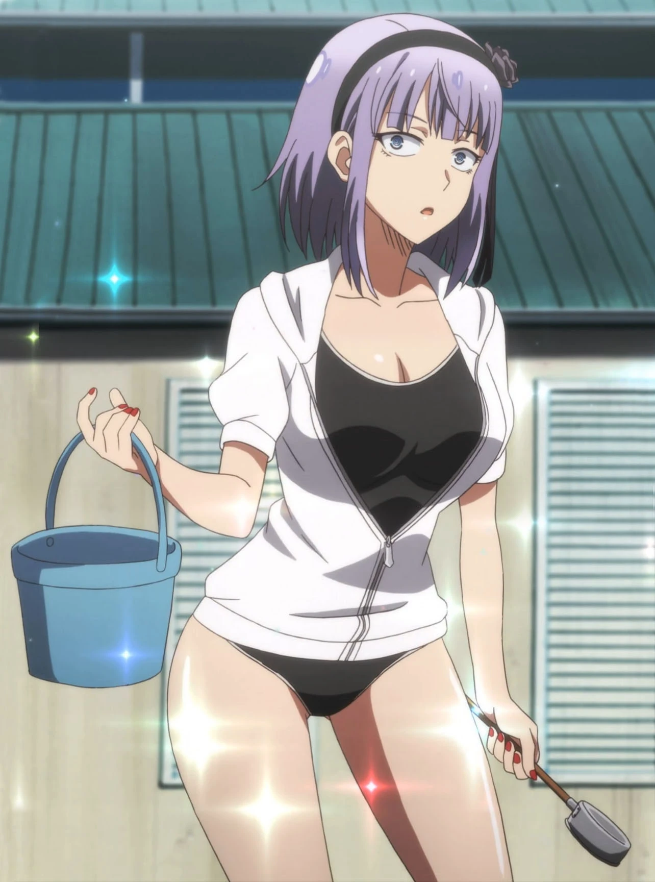 Image Hotaru Shidare Swimsuit Stitched Cap (Dagashi Kashi Ep 03).jpg