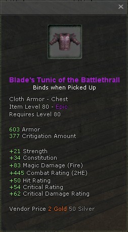 Blades tunic of the battlethrall