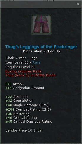 Thugs leggings of the firebringer