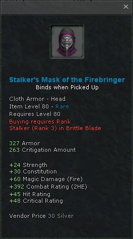 Stalkers mask of the firebringer