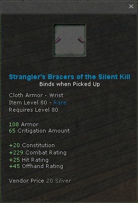 Stranglers bracers of the silent kill