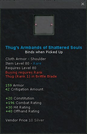 Thugs armbands of shattered souls