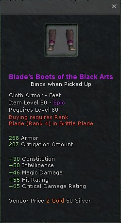 Blades boots of the black arts