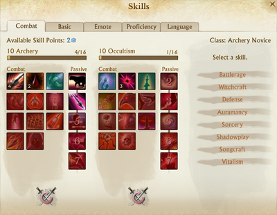 Skill selection