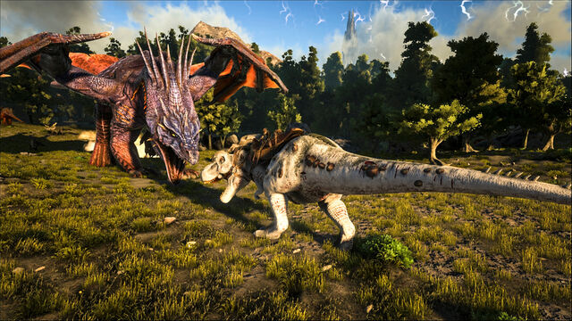 File:ARK-Dragon and Tyrannosaurus Screenshot 001.jpg