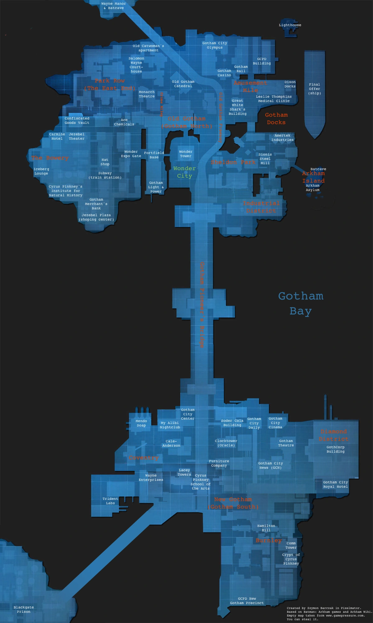 Image Gotham City Map Png Arkham Wiki FANDOM Powered By Wikia Latest