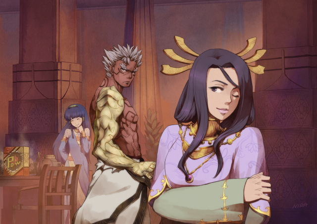 File:Durga and Mithra teasing Asura.png