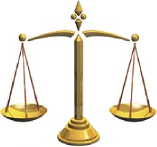Scale of justice gold