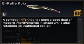 El-Raffe Kukri Weapon Description