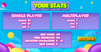 Super Mini Puzzle Heroes Multiplayer stats screen
