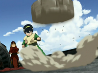 Toph protects the ship