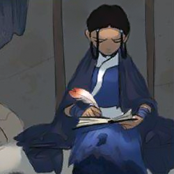 Katara escribiendo en su diario.png