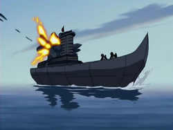 Ship gets hit