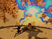 Aang wrecks the Drill