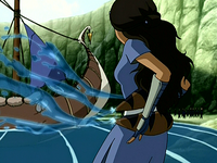 Katara filling water skins