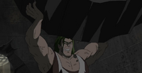 Samson lifts up the rubble