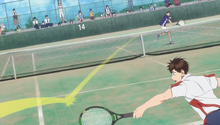 S2E15 Yakabe using serve n volley
