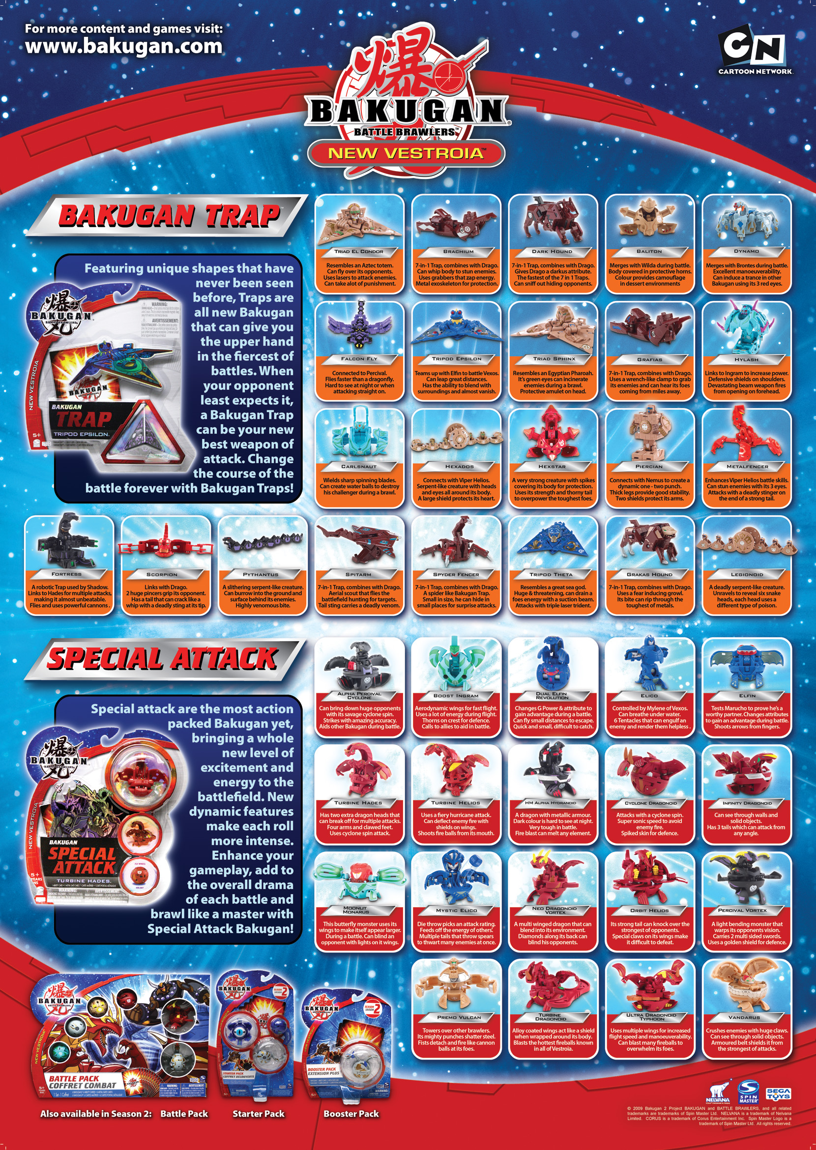 list of all bakugan toys