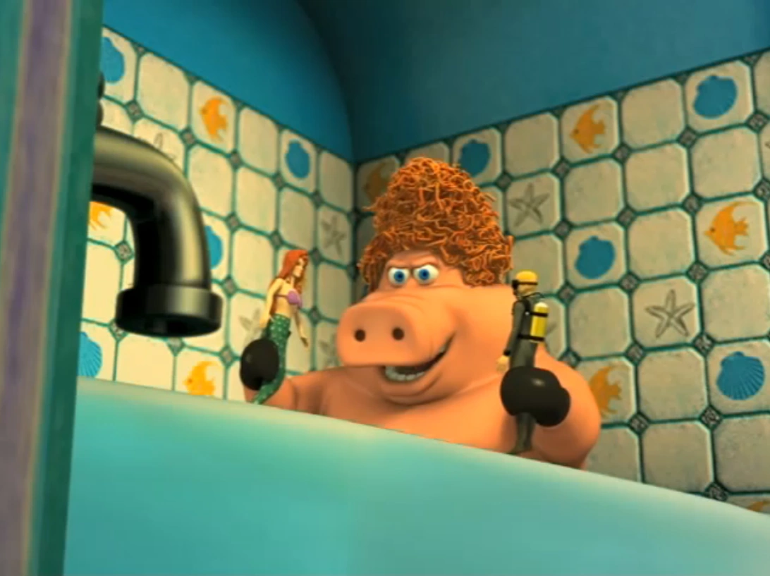 Image Back at the Barnyard Pig as Snotty Boy in the Shower.png