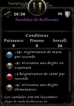 Sandales de Kollossae stats Récompense de Quête PNJ Hystis.jpg