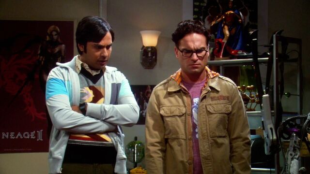 File:40 Raj and Leonard not believing what they are seeing or the story Howard is telling.jpg