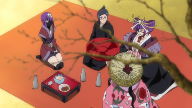 File:264Shunsui, Nanao, and Katen Kyokotsu sit.png