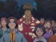 Keigo, Mizuiro y Chad viendo el show de Don Kanonji