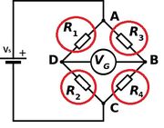 Wheatstone bridge balanced