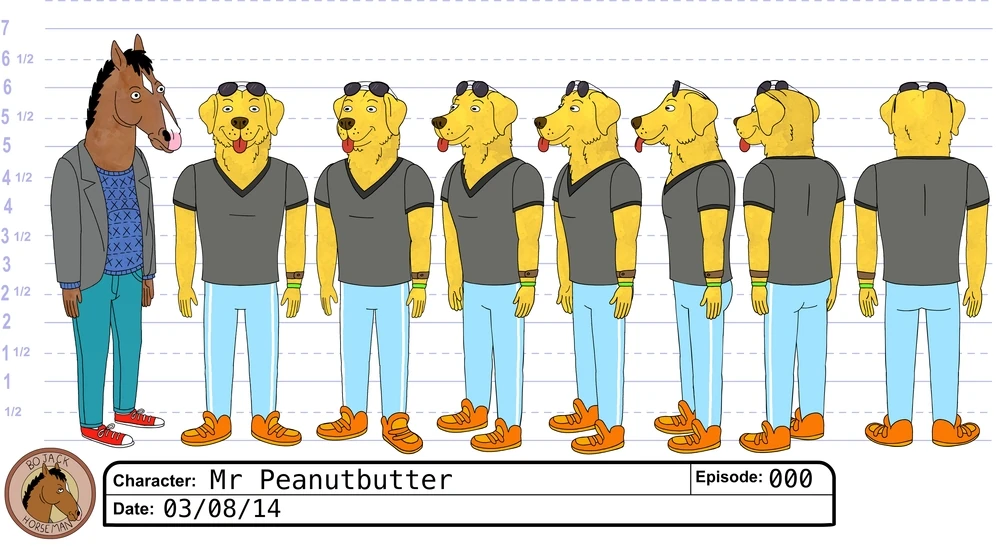 Image Mr Peanutbutter model sheet.jpeg BoJack Horseman Wiki